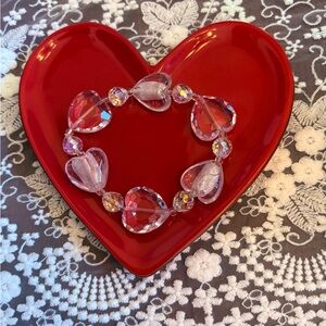 Pink Glass Heart Bracelet – Radiant & Romantic